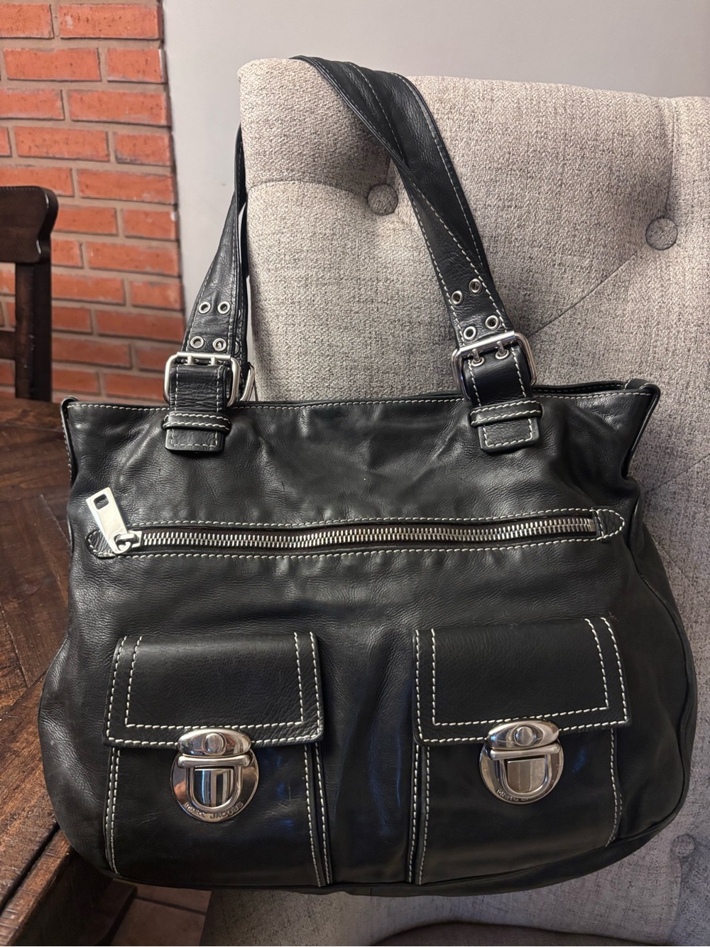Marc Jacobs Black Leather Stella Bag